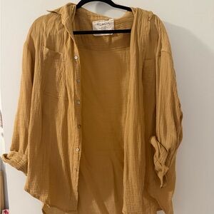 Acacia Swimwear Women's Tan Button Down Shirt